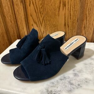 Karl Lagerfeld Women's Navy Suede Mules